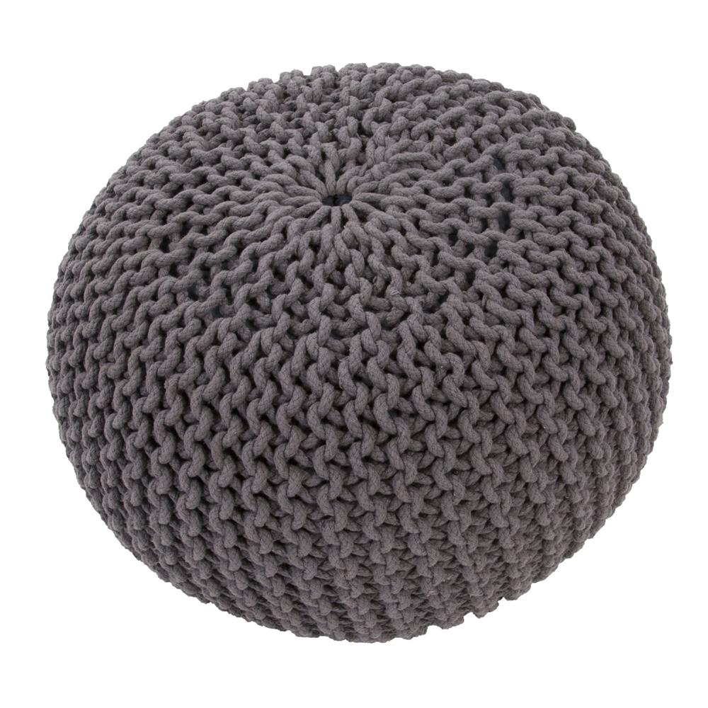 Jaipur Living STP04 Visby Gray Textured Round Pouf